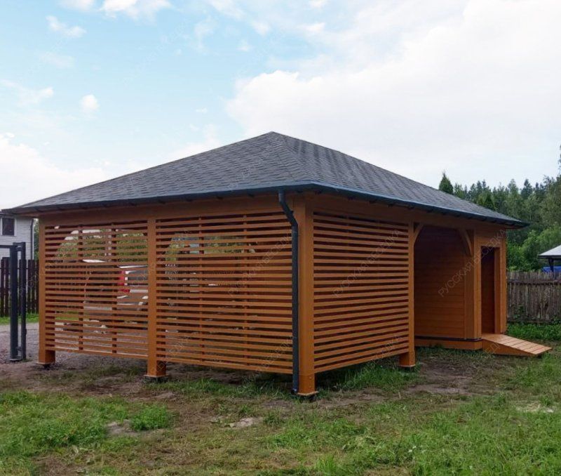 Навес для машин с хозблоком НИКОЛИНО