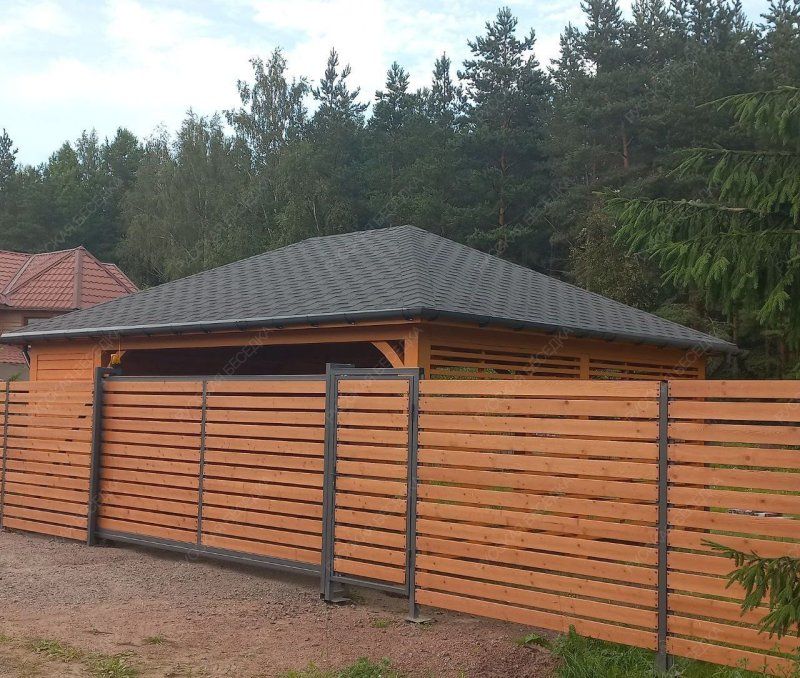 Навес для машин с хозблоком НИКОЛИНО