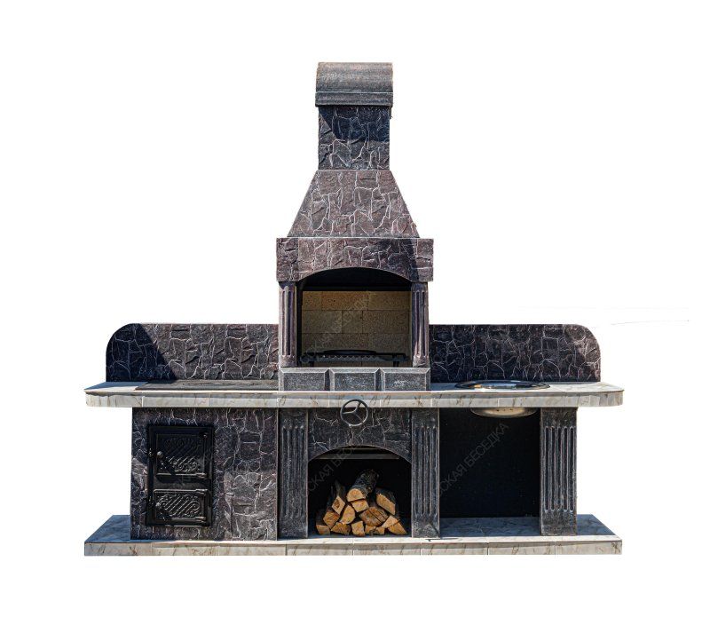 Печь № 13 — Печь барбекю с печью под казан и рабочим столом (или мойкой)