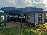 Навес для машин с хозблоком РИМ