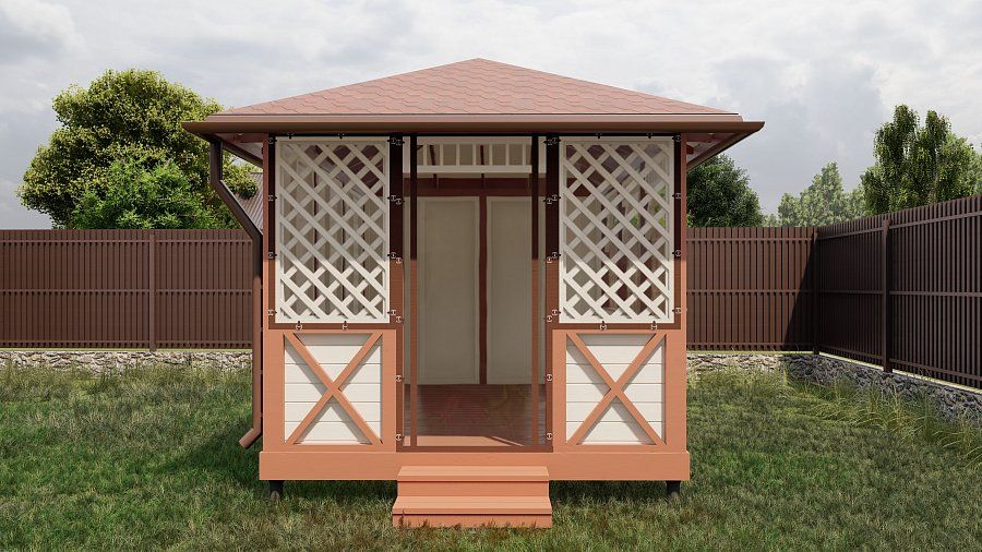 Прямоугольная беседка Малая Калифорния Лайт
