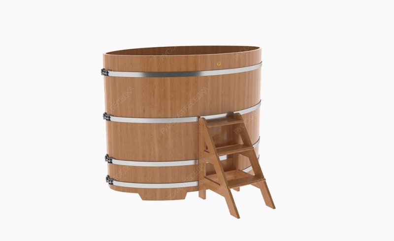 Купель овальная 1,12Х1,83 из дуба, высота 1400