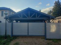 Навес для машин с хозблоком РИМ